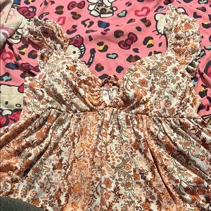 Floral Ruffle Sleeve Dress